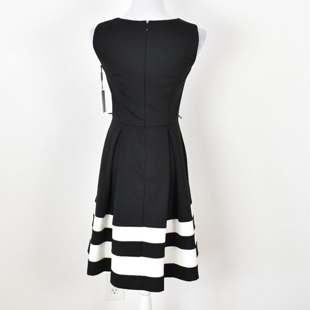 Calvin Klein Stripe A-Line Fit and Flare Dress NEW - 2 - Picture 7 of 9